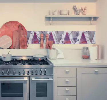 Adesivo murale con triangoli effetto floreale - TenStickers