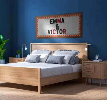 Adesivo effetto teatro con nomi personalizzati - TenStickers