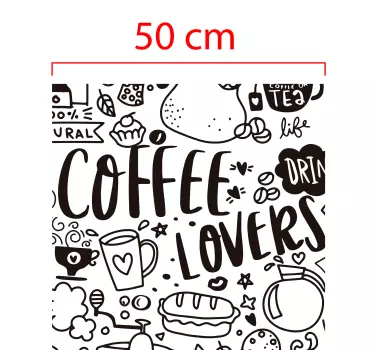 Adesivo con disegni e scritte caffè  - TenStickers