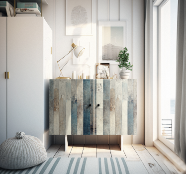 Carta adesiva per mobile madera envejecida tonos azul - TenStickers