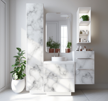 Carta adesiva per mobile marmo bianco - TenStickers