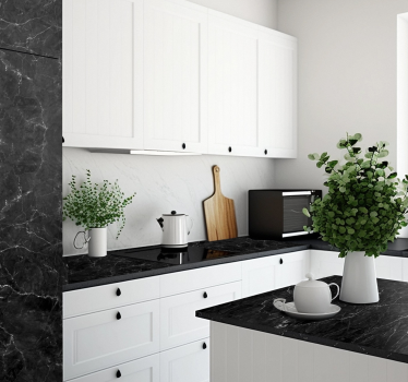Carta adesiva per mobile marmo negro - TenStickers