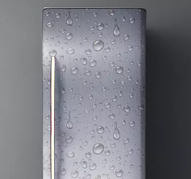 Adesivo per frigo vinilo texture grigio con gotas - TenStickers