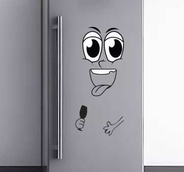 Adesivo per frigo vinilo cara con coppa - TenStickers