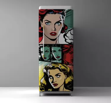 Adesivo per frigo vinilo fumetto vintage - TenStickers