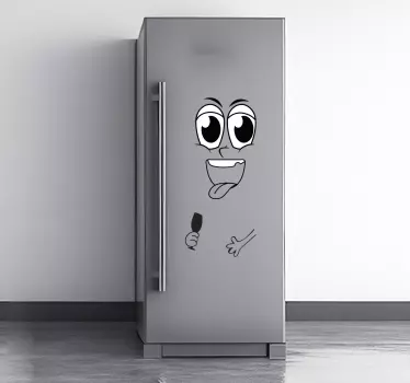 Adesivo per frigo vinilo cara con coppa - TenStickers