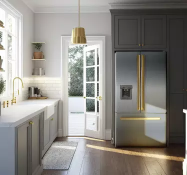 Adesivo per frigo vinilo nevera acero - TenStickers