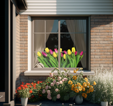 Pellicola vetro fiori tulipani - TenStickers