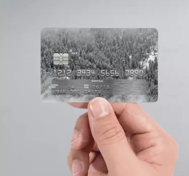 Adesivo carta di credito foresta neve - TenStickers