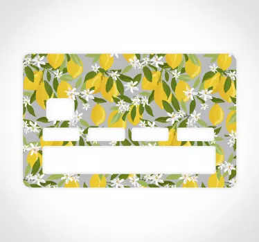 Adesivo carta di credito motivo floreale limone - TenStickers