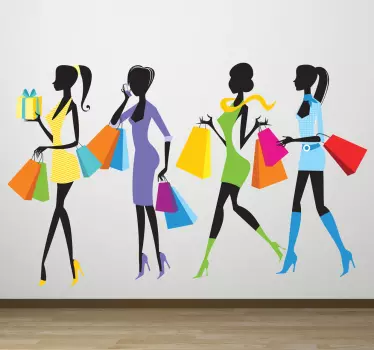 Sticker decorativo clienti in fila - TenStickers