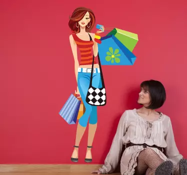 Sticker decorativo viva lo shopping - TenStickers