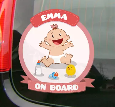 Adesivi personalizzati per auto bambino EN - TenStickers