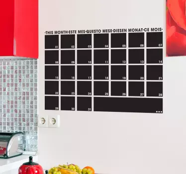 Lavagna adesiva mese lingue - TenStickers