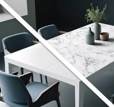 Adesivo murale sala da pranzo marmo grigio per tavolo - TenStickers