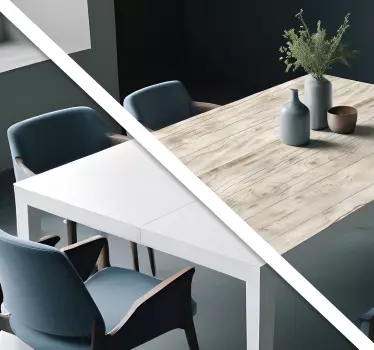 Adesivo murale sala da pranzo legno chiaro per tavolo - TenStickers