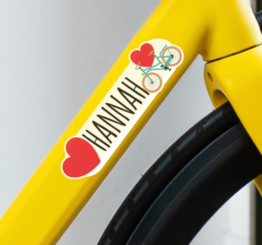 Adesivi animali per bambini bici due cuori - TenStickers