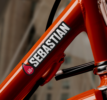 Adesivi bici bandiera con nome gruppo sanguigno - TenStickers