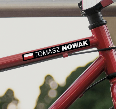 Adesivo per bici bicicletta da strada con bandiera e nome - TenStickers