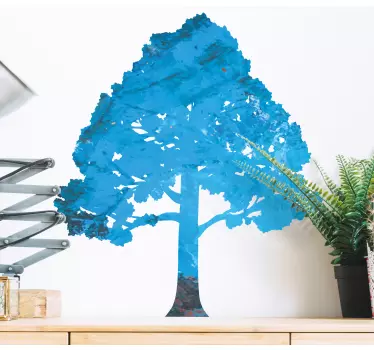Adesivi animali per bambini albero foglioso blu - TenStickers