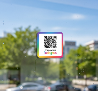 Adesivi animali per bambini bordo arcobaleno qr instagram - TenStickers