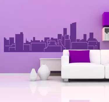 Adesivi animali per bambini contorno città moderna - TenStickers