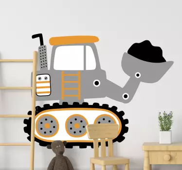Adesivi animali per bambini design escavatore carino - TenStickers