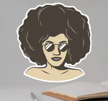 Adesivi animali per bambini donna afro alla moda - TenStickers