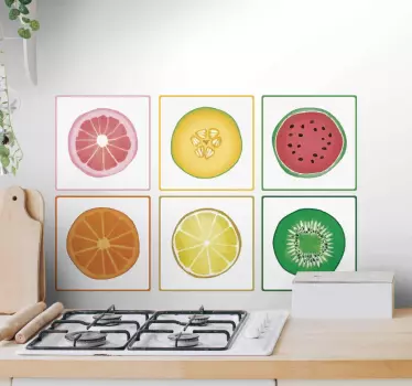 Adesivi animali per bambini fette di frutta colorate - TenStickers