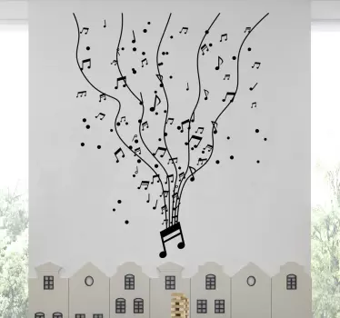 Adesivi animali per bambini flusso di note musicali - TenStickers