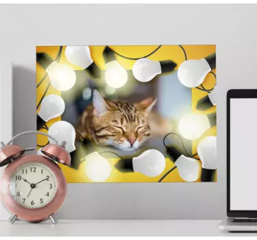 Adesivi animali per bambini gatto che dorme circondato - TenStickers