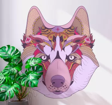 Adesivi animali per bambini illustrazione di lupo colorato - TenStickers