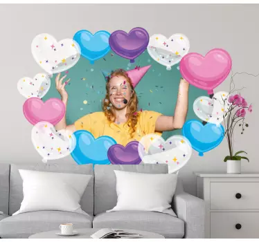 Adesivi animali per bambini palloncini a cuore colorati - TenStickers