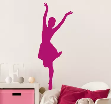 Adesivi animali per bambini silhouette di ballerina - TenStickers