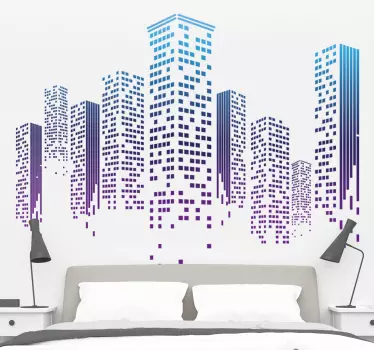 Adesivi animali per bambini skyline urbano moderno - TenStickers