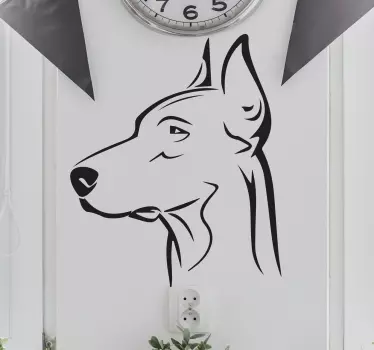 Adesivi animali profilo dobermann - TenStickers