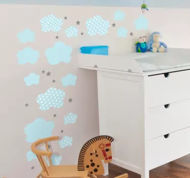 Adesivi con nuvole per cameretta dei bambini - TenStickers