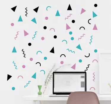 Adesivi decorazione geometria anni 80 - TenStickers