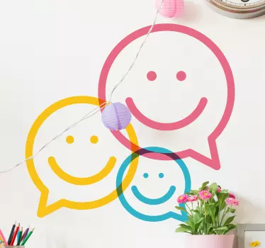 Adesivi fumetti colorati sorrisi - TenStickers