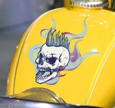 Adesivi moto teschio fiamma - TenStickers