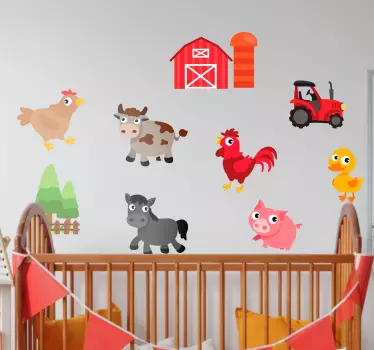 Adesivi murali bambini animali fattoria - TenStickers