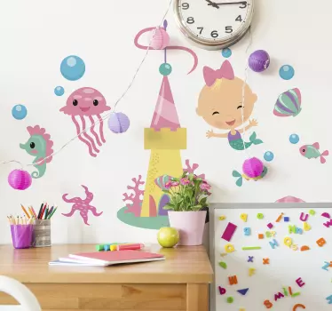 Adesivi murali bambini animali marini - TenStickers