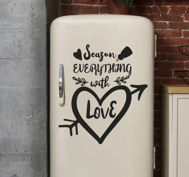 Adesivo per frigo condire tutto con amore - TenStickers