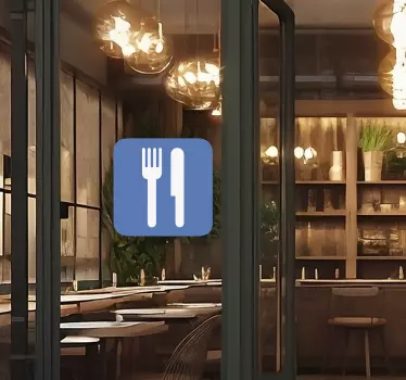 Adesivi murali segnali ristorante blu - TenStickers