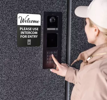 Adesivi murali segnali utilizzare il citofono - TenStickers