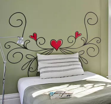 Adesivi testata rami cuori - TenStickers