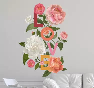 Adesivo amore creazione floreale d'amore - TenStickers