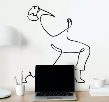 Adesivo arte figura di linea astratta - TenStickers