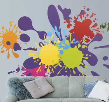 Adesivo astratto elementi di spruzzo colorati - TenStickers