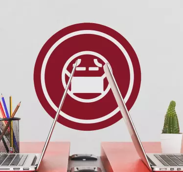 Adesivo astratto figura circolare mascherata - TenStickers